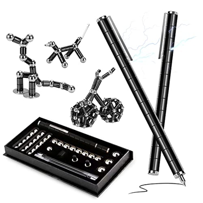 Sternstunde Bolígrafo magnético, Fidget Pen con Caja de Regalo Negra, Regalo para Papá, Hombres, Niños, Mujeres (Negro)