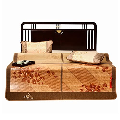 Natural Colchoneta para Bamboo Colchón,Estera de Dormir Verano Plegable,Transpirable Estera de Dormir,Suave Y Sin Rebabas,Esterilla de Bambú de Hielo,