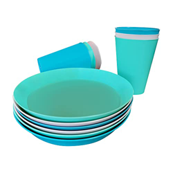 Mypicompany Vasos Plastico Duro y Platos Plastico Duro Reutilizables (6 VASOS Y 6 PLATOS). Platos y Vasos para Cumpleaños. Vajilla Camping. Camping Ac características