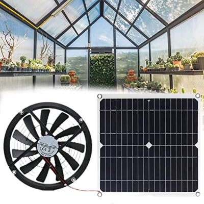QARNBERG Ventilador de Escape del Panel Solar,Ventilatore Solare 10in 100W 12V con Pannello Solare,Ventilatore Solare di Scarico Impermeabile per Picc
