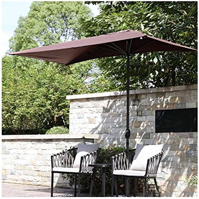 Desconocido Sombrillas de Jardín Sombrilla semicircular,Sistema de Manivela,250x245cm Sombrilla de Terraza,Impermeable Protector Solar UV20+Sombrilla 