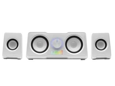Mars Gaming MS22W, Altavoces Compactos Gaming 2.2, RGB Flow, Subwoofer + 4 Altavoces Activos, Sonido DSP 35W, Blanco