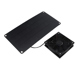 Ventilador de Escape Solar Pequeño, Ventilador de Ventilador con Panel Solar de Aire Fresco de 10 W, Energía Verde para Casa de Mascotas en oferta
