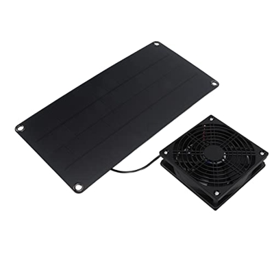 Ventilador de Escape Solar Pequeño, Ventilador de Ventilador con Panel Solar de Aire Fresco de 10 W, Energía Verde para Casa de Mascotas