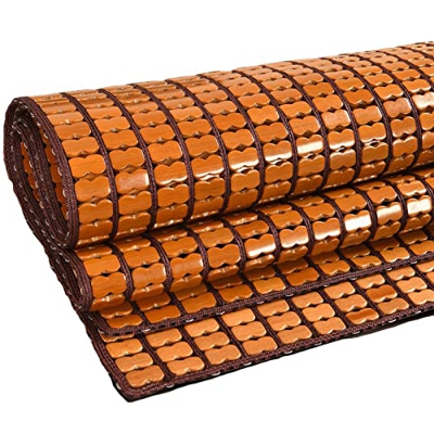 Estera Bambú Mahjong Colchón Ratán Natural y Respetuoso con Medio Ambiente Cubierta Cama Verano para Dormitorio Escuela en Casa,Brown-200 * 220CM