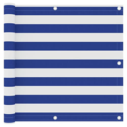 FTVOGUE Pantalla de Balcón, Pantalla de Privacidad de Patio con Protección UV Blanca Y Azul con Cuerda de PE de 12 M para Balcón de Patio Trasero en oferta