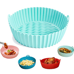 Air Fryer Silicone Baking Tray, 7.5/8.5 Inch Air Fryer Silicone Pot, [UPGRADED] Food Safe Air Fryers Oven Accessories (Large - Green [7.5'']) precio