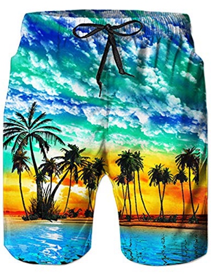 Loveternal Bañador Hombre Corto Palmeras Casual Verano Bermudas Hombres Hawaiano Secado Rápido Beach Shorts Men 3XL