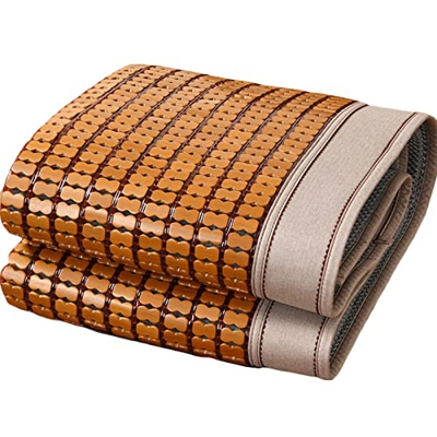 Colchón Bambú Mahjong Colchón Ratán Plegable a Doble Cara Estera de Ratán Textil para Dormitorio Cama Estudiante,Brown-150 * 195CM