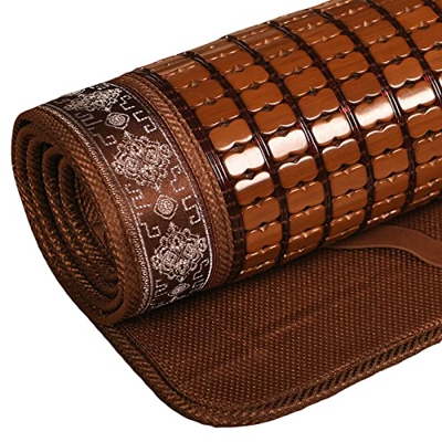 Ropa Cama Verano Almohadilla Refrescante para Dormir Plegable a Doble Cara Colchón Seda Hielo para Familia Escuela Cama Doble Individual,Brown-180 * 2