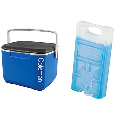 Coleman 16Qt Nevera Rígida, Unisex Adulto, Azul, M + Campingaz 9377 Acumulador Frio, Unisex, Azul, 18 X 9 4 X 3 2 Cm