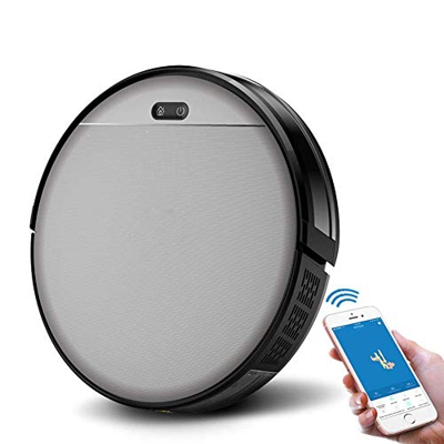 Samnuerly Robot Aspirador Barrido automático Trapeador de Polvo, Aplicación móvil de Carga automática portátil Control Remoto Barrido planificado, asp