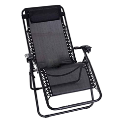 Acan Tradineur - Tumbona Plegable de Acero, reclinable, reposacabezas Acolchado, Tejido Resistente. Color Negro. 90 x 66 x 108 cm precio