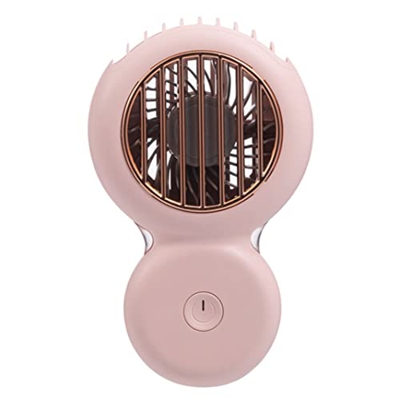SouiWuzi Mini Ventilador portátil de USB Recargable Velocidad batería 800 mAh Ajustable Ventiladores para portátiles Color Rosa Exterior Interior