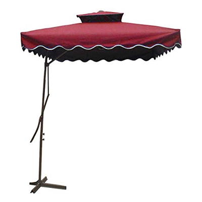 2,2 M Patio Cuadrado Offset Roma Sombrilla de Doble Capa en voladizo Colgante Parasol con Base Cruzada para Exteriores/Jardines/