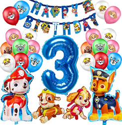 Decoración de Globos de Cumpleaños,Globos de Patrulla Canina,Globos 3 Cumpleaños,Helium Foil Balloons Cumpleaños,Suministros para Fiestas Infantiles,N precio