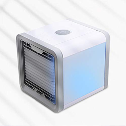 Aire Acondicionado Portatil Mini ventilador de aire acondicionado, enfriador de aire doméstico, ventilador eléctrico pequeño, luz nocturna colorida, 2 precio