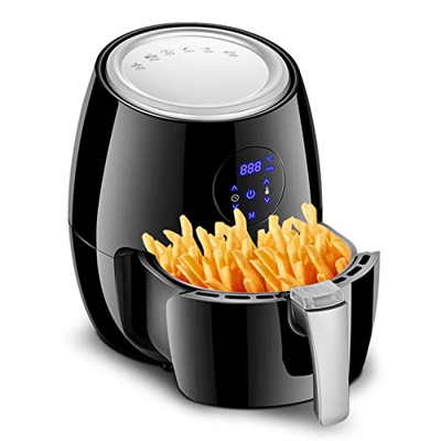 Freidora de aire 5.2L Control inteligente Chips inteligentes de gran capacidad Freidora electromecánica Asador para el hogar, cocinar, acampar
