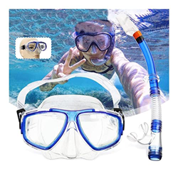 WARRIO Gafas y máscaras de Buceo Masilla de Buceo de Gafas 2 porcas de 2 Piezas PPCS Tubo de Snorkel de Vidrio Templado buceador de Buceo for bucear f características