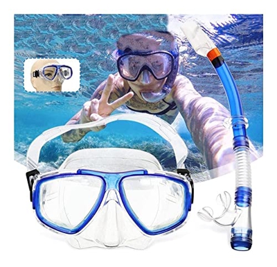 WARRIO Gafas y máscaras de Buceo Masilla de Buceo de Gafas 2 porcas de 2 Piezas PPCS Tubo de Snorkel de Vidrio Templado buceador de Buceo for bucear f