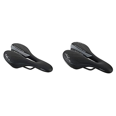  Manufacturas Ges Eden T3 Men  Sillín, Unisex Adulto, Negro, Unico + A364S10 - Sillín de Ciclismo, Color Negro