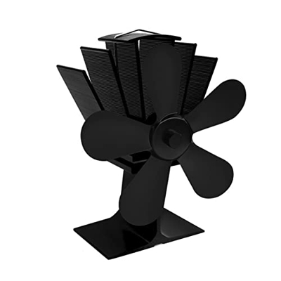 5- Blade Heat Powered Wood Stove Fan Silent- Running Thermal Power Fireplace Fan Energy- Saving Small Stove Fan for Energy- Saving Small Stove Fan (Co