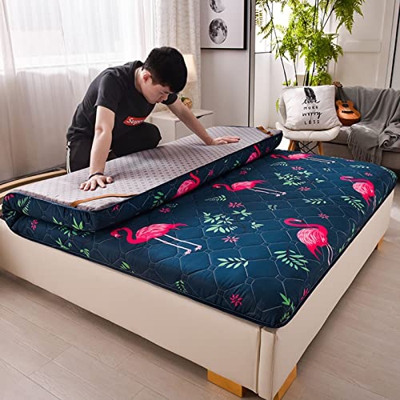 YIbing Colchón de piso de futón japonés, cubrecolchón de cama portátil, grueso, cama enrollable, colchón de camping, sofá plegable, para habitación de