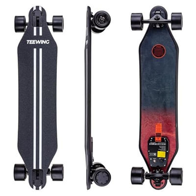 Teewing H5 37'' Electric Skateboard,760W Dual Motor,22MPH Top Speed 11 Miles Rang, 14,5 Lbs, 10 Layers Maple Longboard with Wireless Remote Control