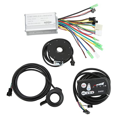 BuyWeek Kit de Controlador de Motor de Bicicleta eléctrica, 36V 48V Controlador de Velocidad de Motor de Bicicleta eléctrica LED S800 Kit de conversió