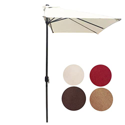 Paraguas de media mesa para exteriores de 8.2 pies con manivela para jardín, rectangular, fácil de montar para balcón, mesas de comedor, jardines, pat en oferta