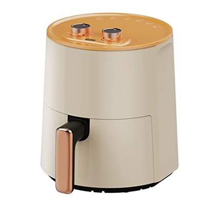 Inicio 4.5L Nueva freidora inteligente multifuncional Freidora de aire de barril Freidora de aire Horno profundo,White-Orange