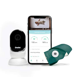 Owlet Vigiliabebés Duo - Smart Sock 3 + Cámara HD Video CAM - Supervisa la Frecuencia Cardíaca, Nivel de Oxígeno y Patrones del Sueño - Verde Marino en oferta
