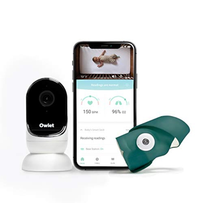 Owlet Vigiliabebés Duo - Smart Sock 3 + Cámara HD Video CAM - Supervisa la Frecuencia Cardíaca, Nivel de Oxígeno y Patrones del Sueño - Verde Marino
