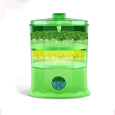 Seed Sprouter Kit Multifunctional Automatic Bean Sprouts Maker Double-Layer Sprout Machine Seed Sprouter Tray for Home Kitchen or Nursery