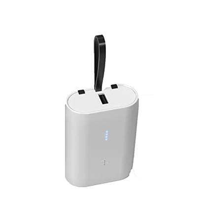 Mini Mobile Power Bank Small and Super Large Capacity 10000 Mah Power Bank with Cable Fast Charging 22.5W White (White)