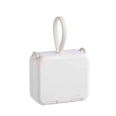 Folding Back Clip Power Bank with Cable Ultra-Thin Compact Portable Mini Handbag Small Creative for Girls Green (White)