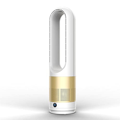 Bladeless Tower Fan with Remote Easy-to-Clean 8-Speed 80° Swing Cooling Fan for Bedroom Living Room Kitchen and Office Silver (Gold)