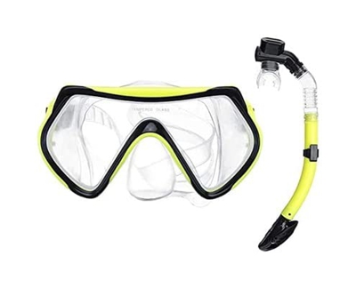 WARRIO Gafas y máscaras de Buceo Gafas de Buceo de Buceo Gafas de máscara de Buceo con Tubo de Aliento Snorkel seco de mar bajo el Agua for bucear Más