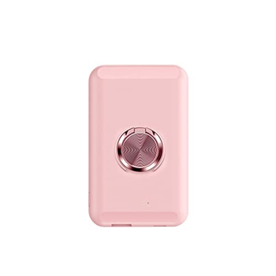 Ring Portable Wireless Magnetic Charging Treasure Bracket 15W Fast Charging Mobile Power Magnetic Wireless Charging Treasure White (Pink)