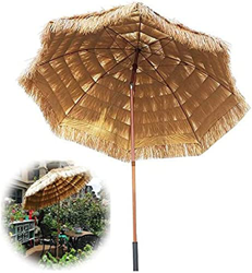 UNDER 2m(6.5ft) Garden Parasol with Tilt, Round Straw Parasol, Hawaiian Outdoor Parasol, Natural Color, Beach Parasol UV Protection, For Bar, Patio, D características