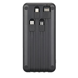 Three-in-One Comes with Four-Wire Mobile Power Mobile Phone Holder Power Bank 10000Mah Power Bank Black (Black) en oferta
