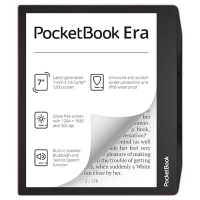 PocketBook Era - Lector de Libros electrónicos (64 GB de Memoria, 17,8 cm (7 Pulgadas), Pantalla táctil E-Ink Carta 1200, retroiluminación Smartlight,