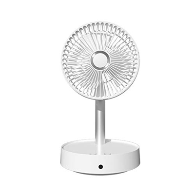 Table Fan Small Standing Up Floor Fan Foldable and Adjustable Height Air Circulator Fan Quiet USB Rechargeable Electric Fan for Office Home