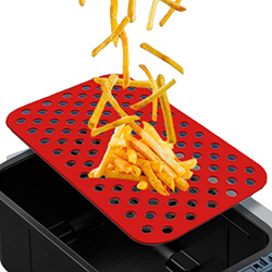 Alfombrilla resistente al calor para freidora de aire, Revestimiento de silicona para freidora de aire rectangular de 8 pulgadas para cesta de freidor en oferta