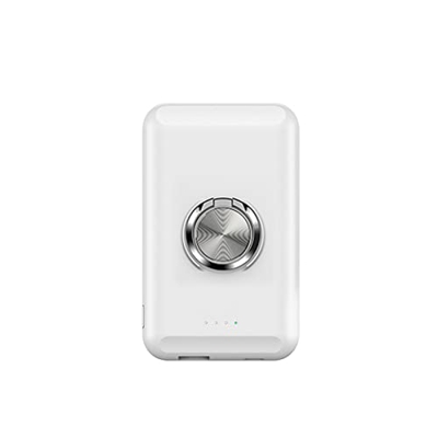 Ring Portable Wireless Magnetic Charging Treasure Bracket 15W Fast Charging Mobile Power Magnetic Wireless Charging Treasure White (White)