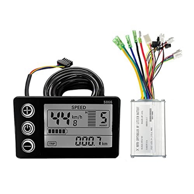 wisoolkic Juego de controlador de velocidad de Motor LCD para monopatín de bicicleta eléctrica, botón resistente al agua, operación, odómetro, Scooter