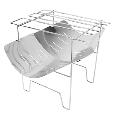 Parrilla para Barbacoa, Parrilla para Barbacoa Plegable Portátil Ligera para Acampar, Diseño Plegable de Acero Inoxidable a Prueba de óxido para Sende