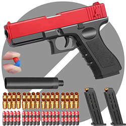 Yqz Shell Ejection Soft Bullet Toy Gun,Pistola De Juguete De Bala Suave con Cargador De ExpulsióN Y Silenciador,Pistola Realista De Juguete, NiñOs. precio