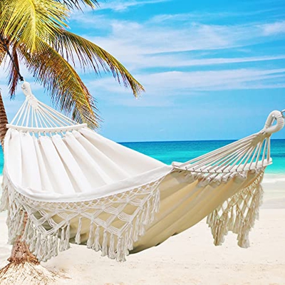 hzexun Hamaca para Acampar Hamacas portátiles Dobles e Individuales Hamacas para mochileros, Viajes, Playa, Patio Trasero, Patio, Senderismo Carga 300