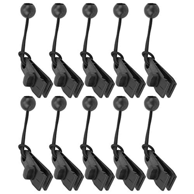 QHYTL Gancho para Acampar al Aire Libre, 10 Piezas Práctico Clip de Punto de tracción Duradero Negro para Tienda de campaña, para Acampar Actividad al